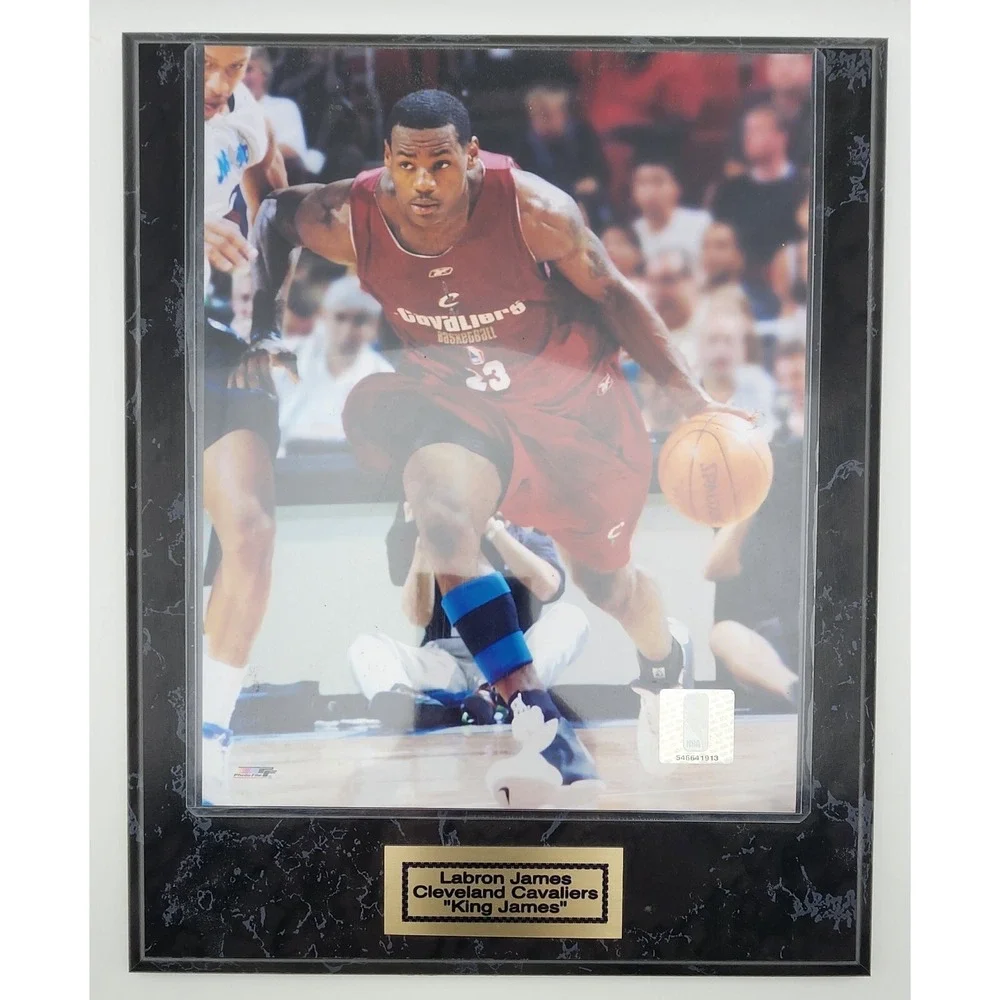 LABRON JAMES WALL PLAQUE KING‎ JAMES CLEVELAND CAVALIERS MARBLED FRAMED